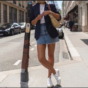 TOPSHOP – Frayed Hem Miniskirt MID DENIN Skirt 8